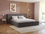 Pascal Morabito Bed met opbergruimte 180 x 200 cm Ribfluweel Taupe + matras TIMANO L 246 cm x H 90 cm x D 252 cm - Thumbnail 2