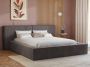 Pascal Morabito Bed met opbergruimte 180 x 200 cm Ribfluweel Taupe + matras TIMANO L 246 cm x H 90 cm x D 252 cm - Thumbnail 1