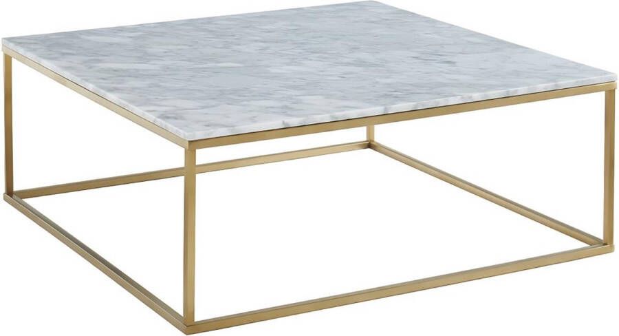 Pascal Morabito Design salontafel ARETHA Marmer en metaal Wit en goudkleurig van L 90 cm x H 35 cm x D 90 cm