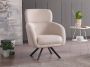 Pascal Morabito Draaibare fauteuil van gechineerde beige stof LACONA van L 82 cm x H 102 cm x D 82 cm - Thumbnail 2