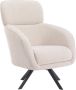 Pascal Morabito Draaibare fauteuil van gechineerde beige stof LACONA van L 82 cm x H 102 cm x D 82 cm - Thumbnail 1