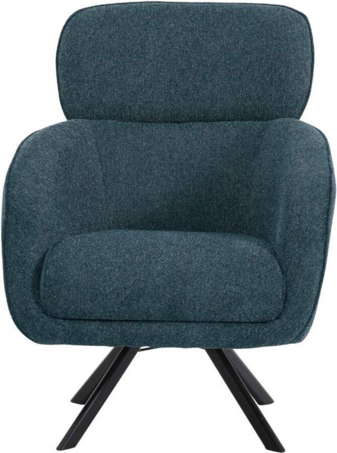 Pascal Morabito Draaibare fauteuil van gechineerde blauwe stof LACONA van L 82 cm x H 102 cm x D 82 cm - Foto 2