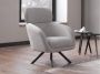 Pascal Morabito Draaibare fauteuil van gechineerde grijze stof LACONA van L 82 cm x H 102 cm x D 82 cm - Thumbnail 2