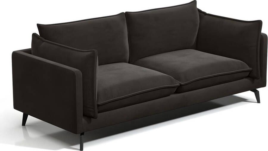 Pascal Morabito Driezitsbank KESTREL van velours Grijs van L 209 cm x H 85 cm x D 87 cm - Foto 2