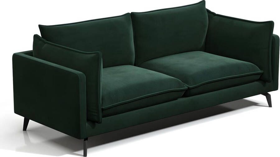 Pascal Morabito Driezitsbank KESTREL van velours Groen van L 209 cm x H 85 cm x D 87 cm - Foto 2