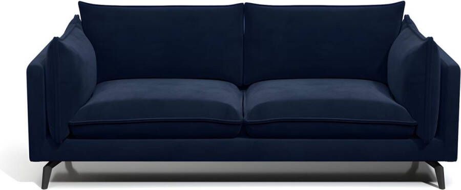 Pascal Morabito Driezitsbank KESTREL van velours Nachtblauw van L 209 cm x H 85 cm x D 87 cm - Foto 3