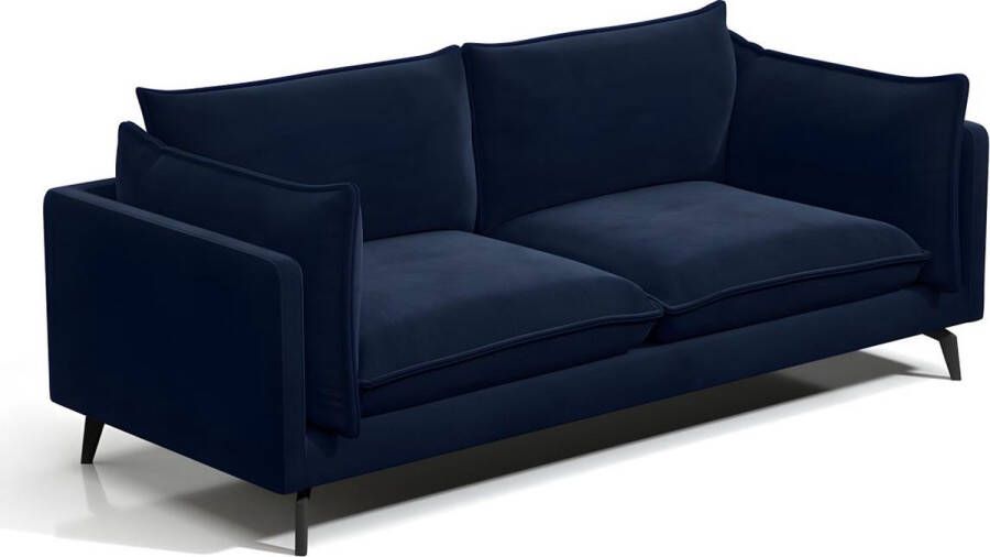 Pascal Morabito Driezitsbank KESTREL van velours Nachtblauw van L 209 cm x H 85 cm x D 87 cm - Foto 2