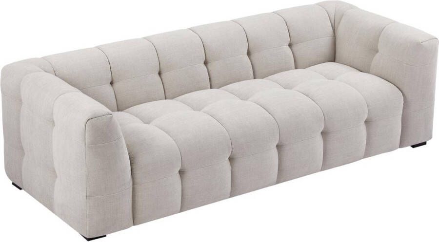 Pascal Morabito Driezitsbank van beige gechineerde stof DILOME van L 230 cm x H 69 cm x D 98 cm