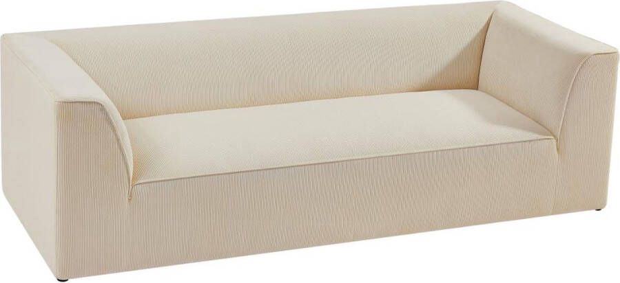 Pascal Morabito Driezitsbank van beige ribfluweel MERANZA van L 232 cm x H 69 cm x D 92 cm - Foto 1