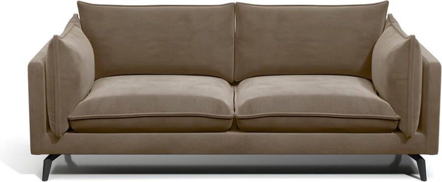 Pascal Morabito Driezitsbank van fluweel KESTREL Beige van L 209 cm x H 85 cm x D 87 cm