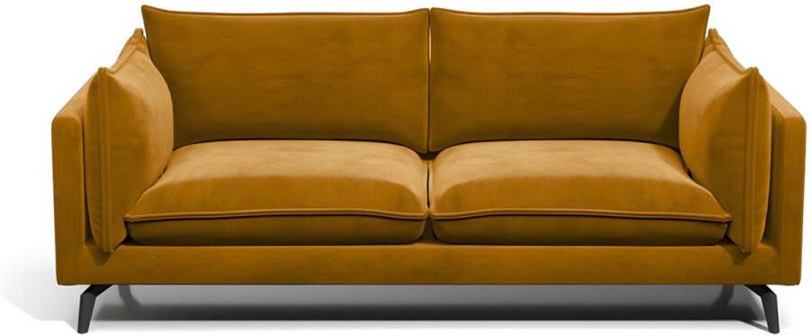 Pascal Morabito Driezitsbank van fluweel KESTREL Mosterdgeel van L 209 cm x H 85 cm x D 87 cm - Foto 3