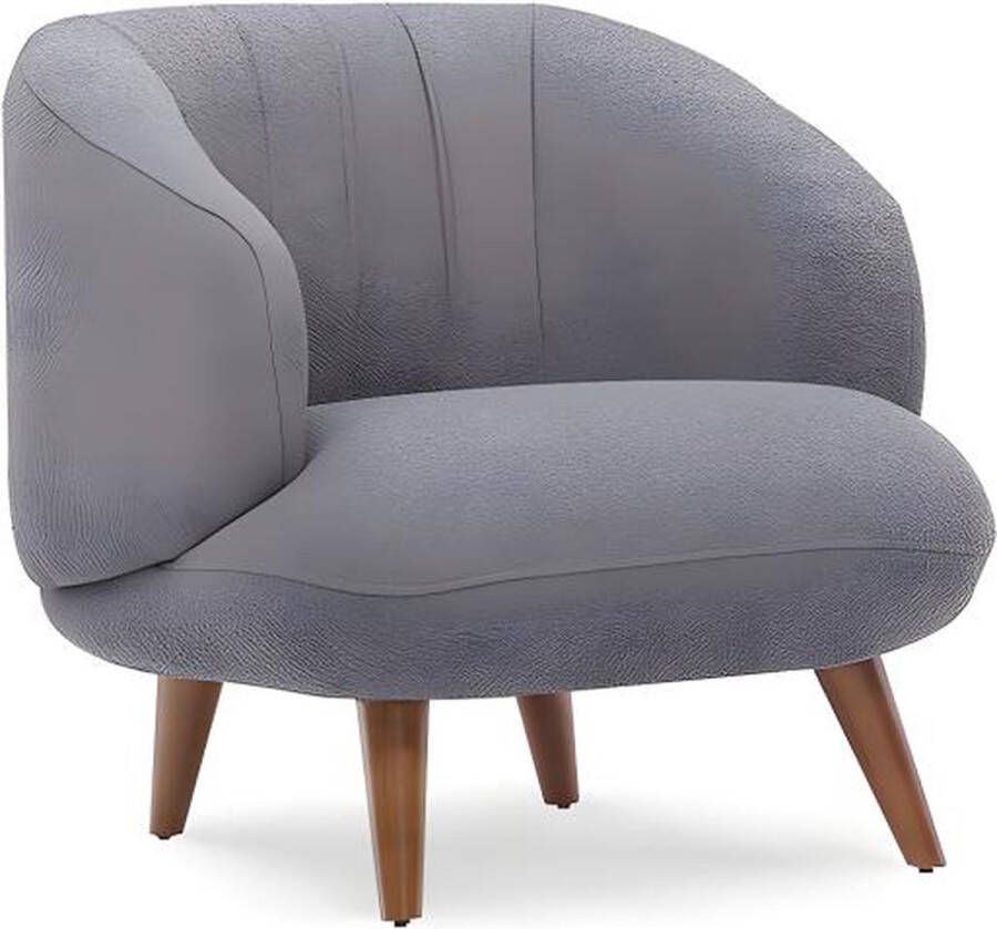 Pascal Morabito Fauteuil van bouclé stof Antraciet JANINA L 78 cm x H 78 cm x D 85 cm