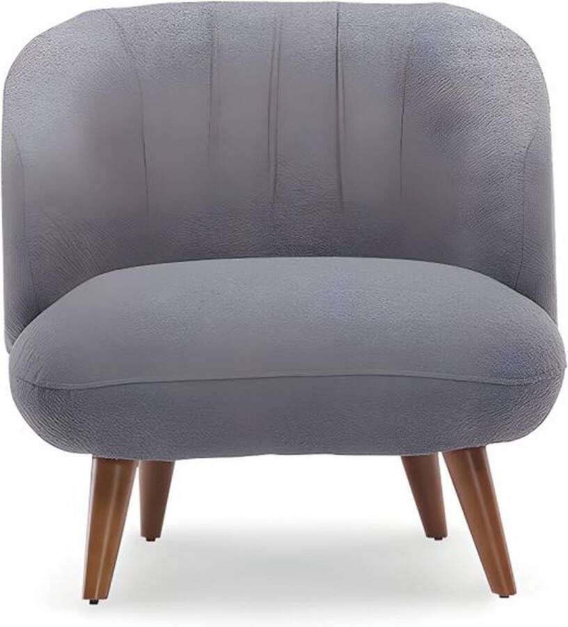 Pascal Morabito Fauteuil van bouclé stof Antraciet JANINA L 78 cm x H 78 cm x D 85 cm