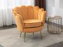 Pascal Morabito Fauteuil van fluweel DANDELION Mosterdgeel van L 78 cm x H 76.5 cm x D 75 cm - Thumbnail 1