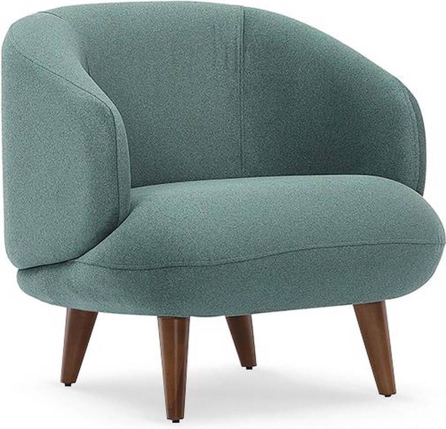 Pascal Morabito Fauteuil van stof Eendenblauw JANINA L 78 cm x H 78 cm x D 85 cm