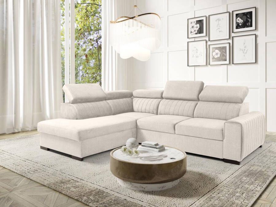 Pascal Morabito Grote slaapbank met hoek links in beige stof LARICA van L 275 cm x H 85 cm x D 218 cm - Foto 3