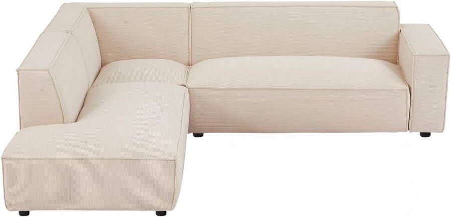 Pascal Morabito Grote hoekbank met hoek links van beige ribfluweel BORORE van L 256 cm x H 75 cm x D 231 cm - Foto 2