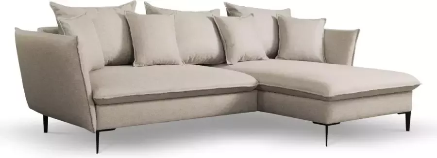 Pascal Morabito Hoekslaapbank LAZARE van Stof Beige Hoek rechts L 258 cm x H 91 cm x D 167 cm