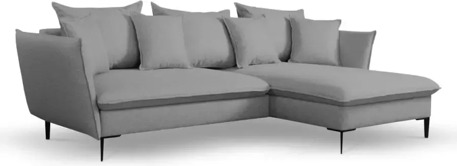 Pascal Morabito Hoekslaapbank LAZARE van Stof Grijs Hoek rechts L 258 cm x H 91 cm x D 167 cm