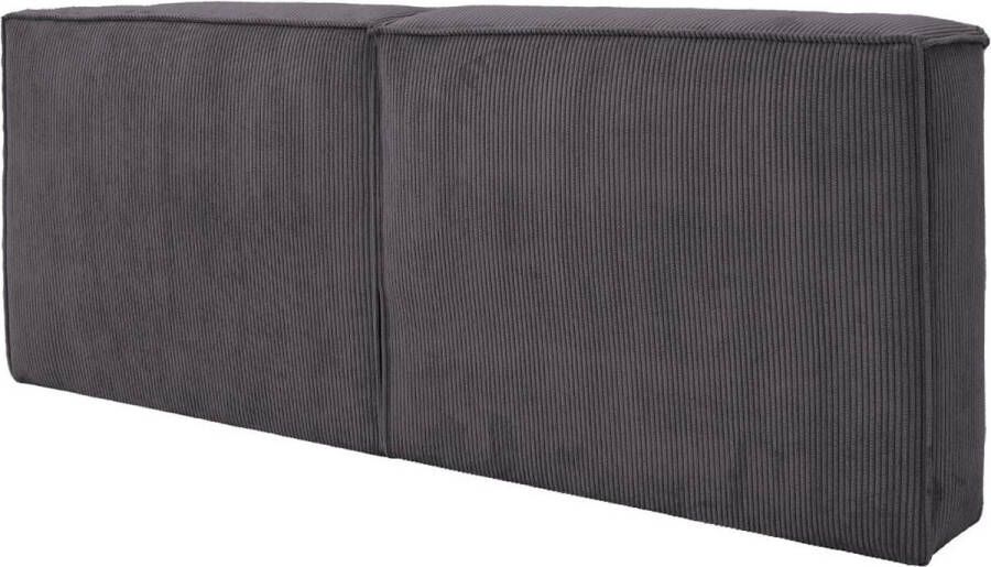 Pascal Morabito Hoofdbord 220 cm Ribfluweel Antracietgrijs TIMANO van L 226 cm x H 90 cm x D 30 cm