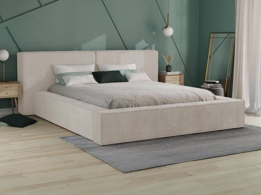 Pascal Morabito Kofferbed 160 x 200 cm Corduroy Beige TIMANO van L 226 cm x H 90 cm x D 252 cm - Foto 4