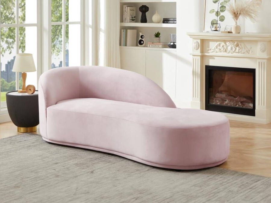 Pascal Morabito Rechtse chaise longue met bekleding in roze fluweel – LONIGO van L 220 cm x H 76 cm x D 91 cm - Foto 2