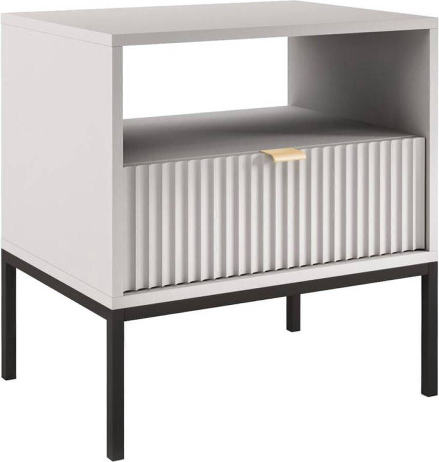 Pascal Morabito Nachtkastje 1 lade en 1 nis Grijs LIOUBA van L 54 cm x H 56 cm x D 39 cm - Foto 2