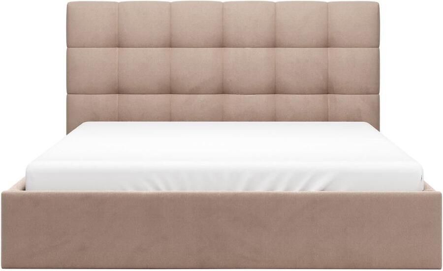 Pascal Morabito Bed met opbergruimte 160 x 200 cm Fluweel Beige MIRDAL van L 173 cm x H 104 cm x D 210 cm - Foto 2