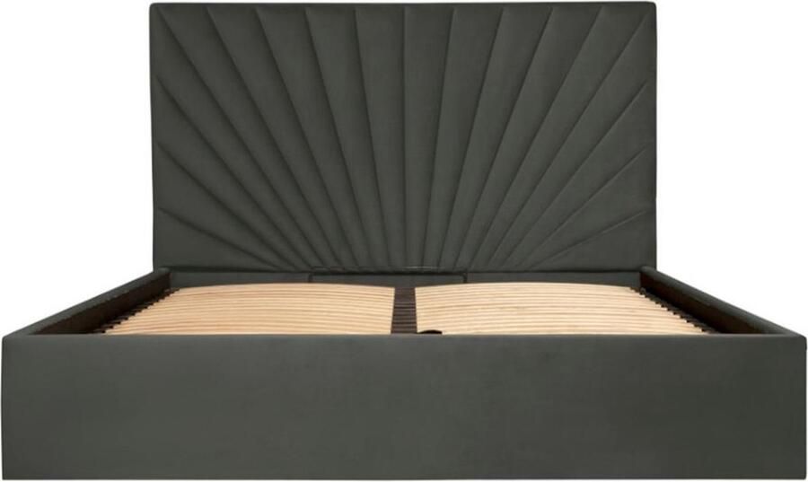 Pascal Morabito Bed met opbergruimte 180 x 200 cm Velours Antracietgrijs RILIODA van L 193 cm x H 120 cm x D 214 cm