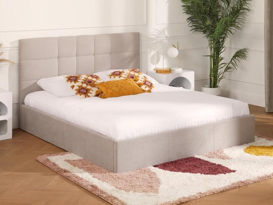 Pascal Morabito Bed met opbergruimte 180 x 200 cm Stof Beige ELIAVA van L 190 cm x H 106 cm x D 213 cm - Foto 2