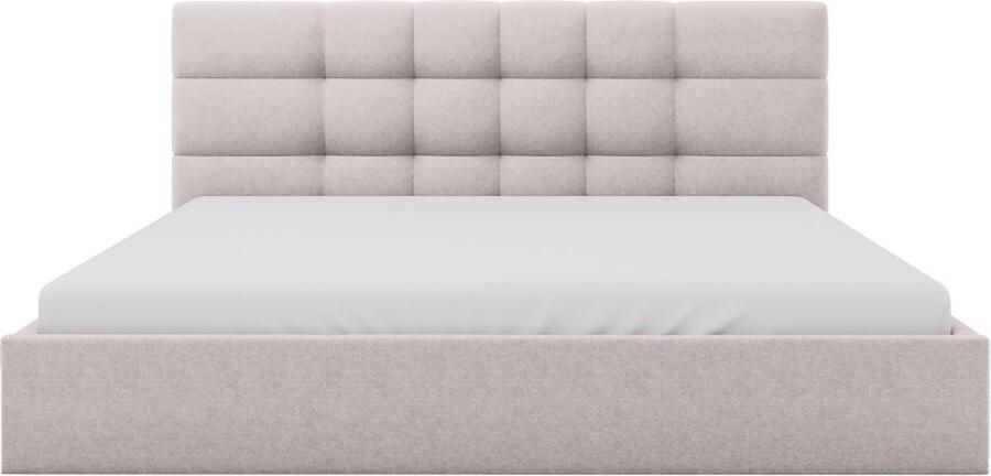Pascal Morabito Bed met opbergruimte 200 x 200 cm Stof Beige ELIAVA van L 213 cm x H 106 cm x D 210 cm