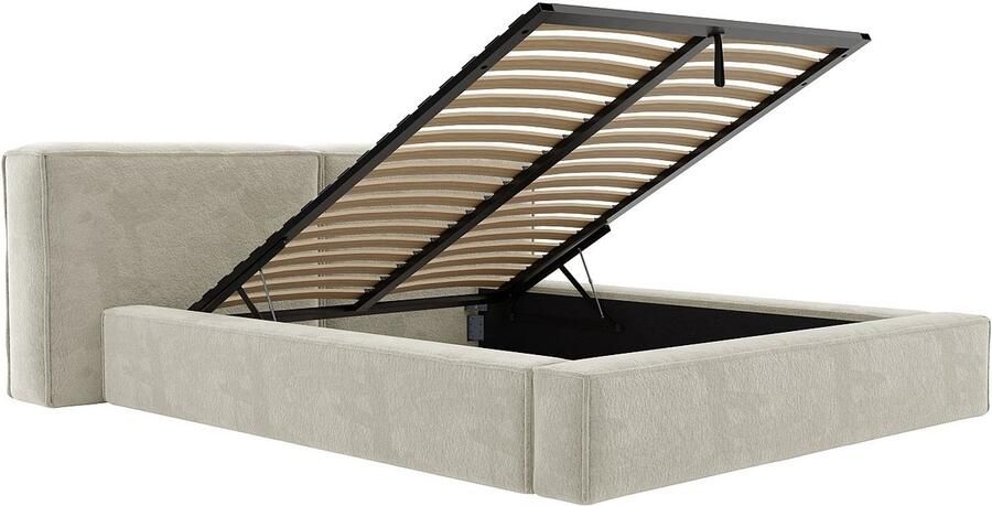 Pascal Morabito Bed met opbergruimte stof beige 140 x 190 cm - Foto 2