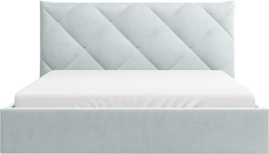 Pascal Morabito Bed met opbergruimte 160 x 200 cm Velours Lichtgrijs STARI van L 173 cm x H 104 cm x D 210 cm