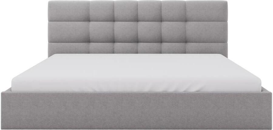 Pascal Morabito Bed met opbergruimte 200 x 200 cm Stof Grijs ELIAVA van L 213 cm x H 106 cm x D 210 cm