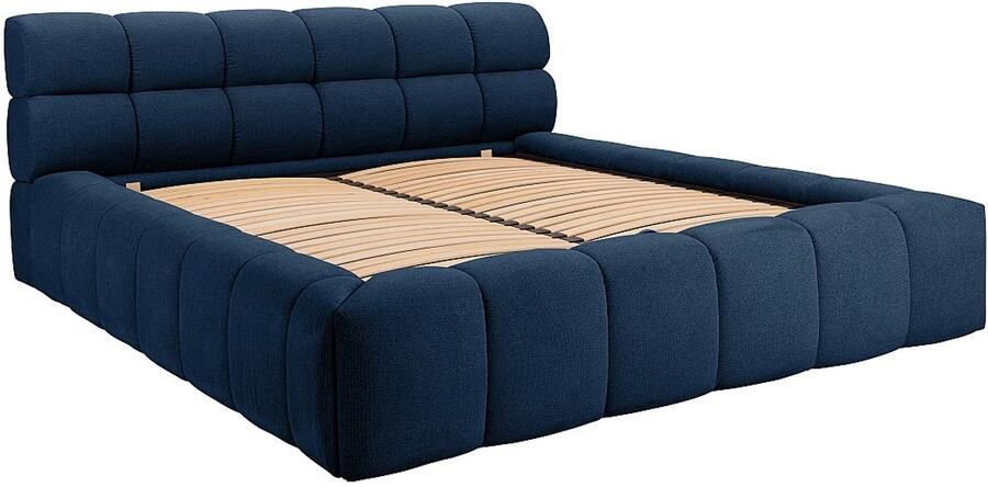 Pascal Morabito Bed met opbergruimte stof nachtblauw 160 x