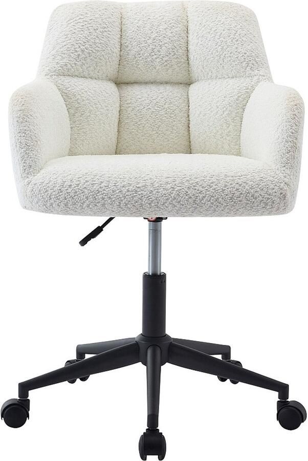Pascal Morabito Bureaustoel Bouclé Wit en zwart Verstelbare hoogte PEGA van L 59 cm x H 86 cm x D 60 cm - Foto 3