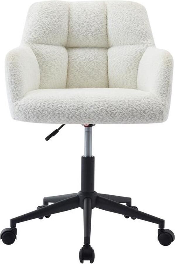 Pascal Morabito Bureaustoel Bouclé Wit en zwart Verstelbare hoogte PEGA van L 59 cm x H 86 cm x D 60 cm - Foto 2