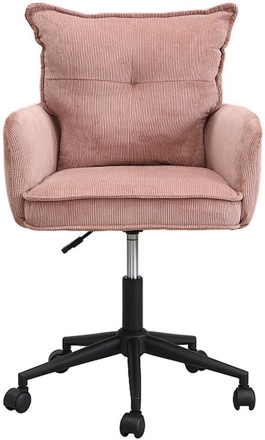 Pascal Morabito Bureaustoel Corduroy Roze en zwart Verstelbare hoogte BATARU door
