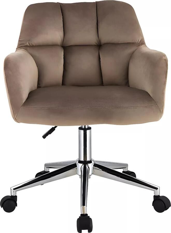 Pascal Morabito Bureaustoel Fluweel Beige Verstelbare hoogte PEGA L 59 cm x H 86 cm x D 60 cm - Foto 2