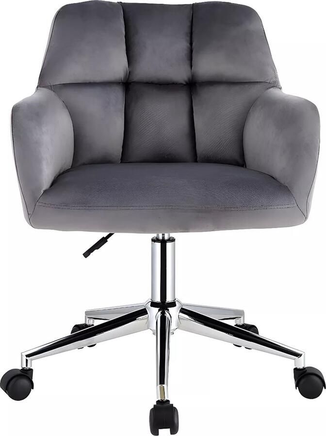 Pascal Morabito Bureaustoel Fluweel Grijs Verstelbare hoogte PEGA L 59 cm x H 86 cm x D 60 cm - Foto 2