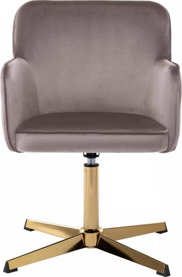 Pascal Morabito Bureaustoel Fluweel Taupe en goudkleurig CAPULI L 70 cm x H 80 cm x D 70 cm - Foto 2