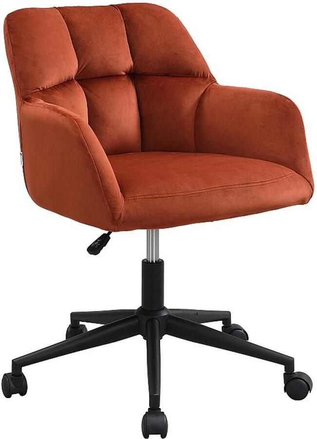 Pascal Morabito Bureaustoel Fluweel Terracotta en zwart Verstelbare hoogte PEGA van L 59 cm x H 86 cm x D 60 cm