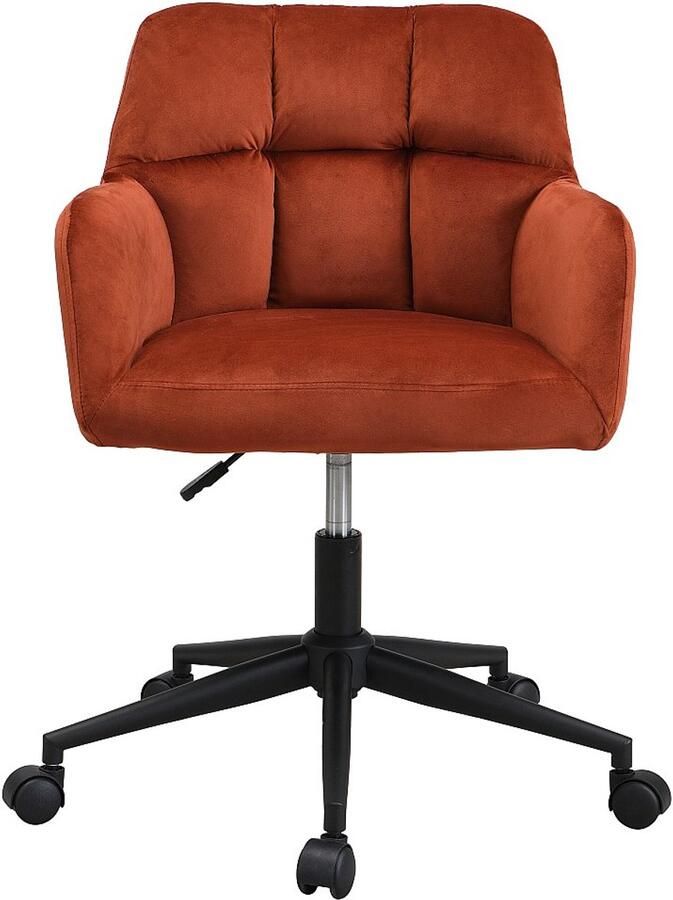 Pascal Morabito Bureaustoel Fluweel Terracotta en zwart Verstelbare hoogte PEGA van L 59 cm x H 86 cm x D 60 cm
