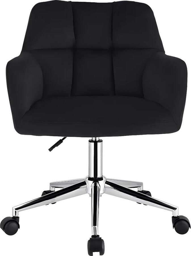 Pascal Morabito Bureaustoel Fluweel Zwart Verstelbare hoogte PEGA L 59 cm x H 86 cm x D 60 cm - Foto 2