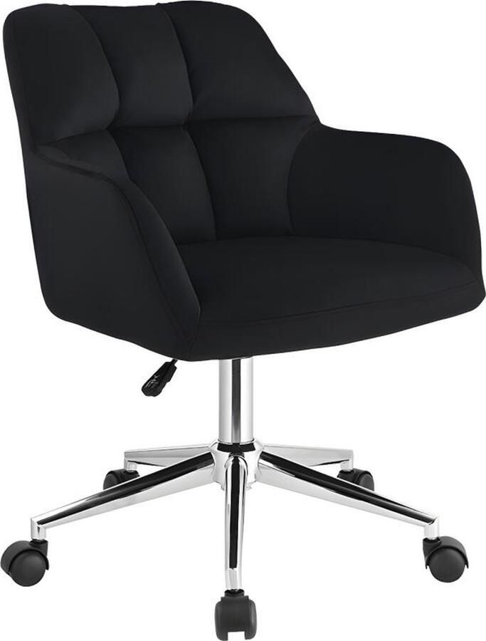 Pascal Morabito Bureaustoel Fluweel Zwart Verstelbare hoogte PEGA L 59 cm x H 86 cm x D 60 cm - Foto 3