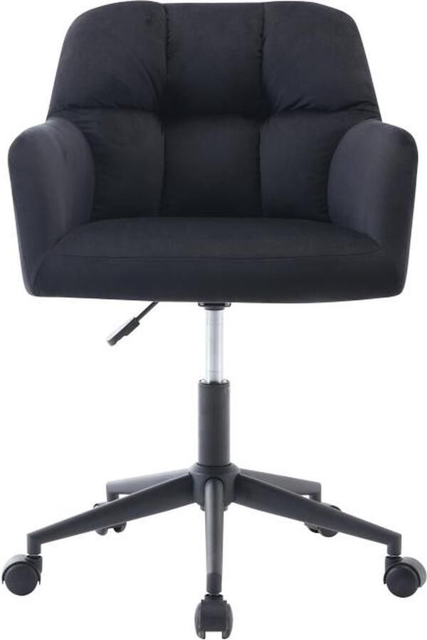 Pascal Morabito Bureaustoel Fluweel Zwart Verstelbare hoogte PEGA van L 59 cm x H 86 cm x D 60 cm