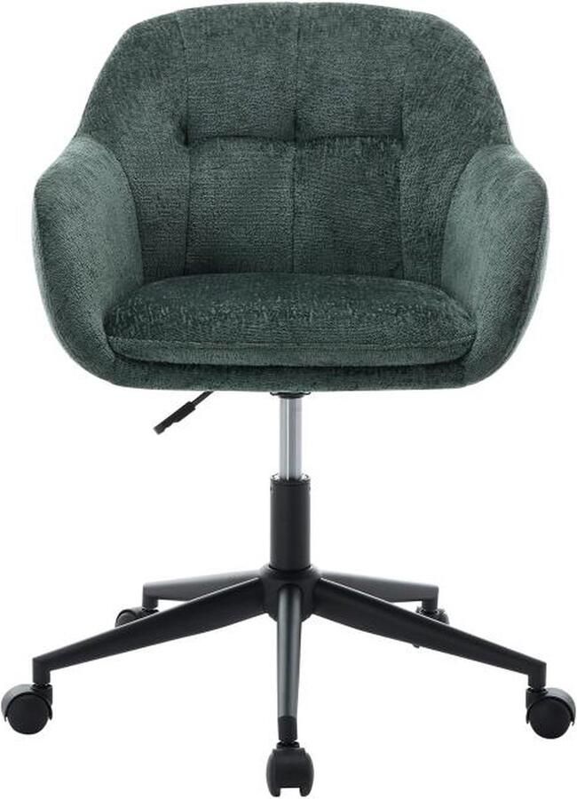 Pascal Morabito Bureaustoel Grijze textuurstof Dennengroen Verstelbare hoogte LASSANDRA van L 60 cm x H 85 cm x D 61 cm