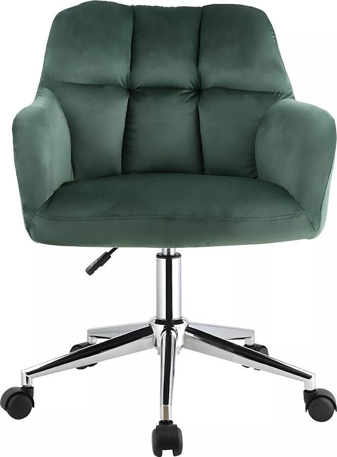 Pascal Morabito Bureaustoel PEGA Fluweel Groen Verstelbare hoogte L 59 cm x H 86 cm x D 60 cm - Foto 2