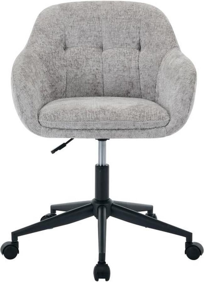 Pascal Morabito Bureaustoel Textuurstof Grijs Verstelbare hoogte LASSANDRA van L 60 cm x H 85 cm x D 61 cm