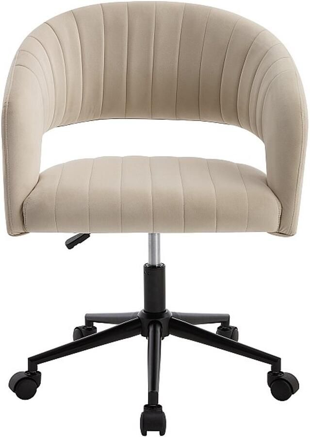 Pascal Morabito Bureaustoel van velours Beige en zwart In hoogte verstelbaar TIRIESI van